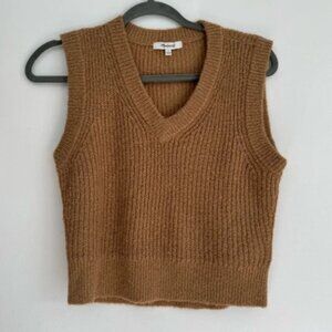 Madewell Tan V-Neck Sweater Vest